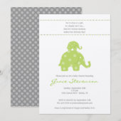 Mam en Baby Elephant Baby shower Invitation Kaart (Voorkant / Achterkant)