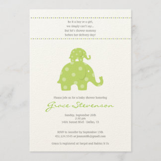 Mam en Baby Elephant Baby shower Invitation Kaart