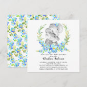 Mam en Baby Elephant Baby shower Kaart (Voorkant / Achterkant)
