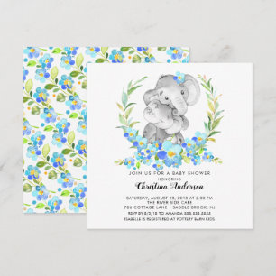 Mam en Baby Elephant Baby shower Kaart