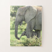 Mam en Baby Elephant Puzzle Legpuzzel (Verticaal)