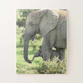 Mam en Baby Elephant Puzzle Legpuzzel