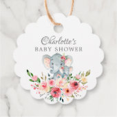Mam en Baby Elephant Shower Favor Gift Label (Achterkant)
