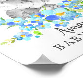 Mam en Baby Elephant Welkom Baby shower Poster (Hoek)