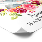 Mam en Baby Elephant Welkom Baby shower Poster (Hoek)