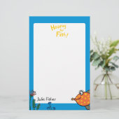 Mam en Baby Fish Kisses Briefpapier (Staand voorkant)