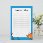 Mam en Baby Fish Kisses Briefpapier (Staand voorkant)