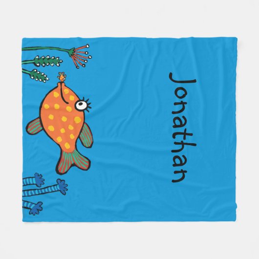 Mam en Baby Fish Kisses Fleece Deken (Voorkant (Horizontaal))