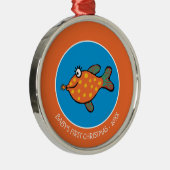 Mam en Baby Fish Kisses Metalen Ornament (Rechts)