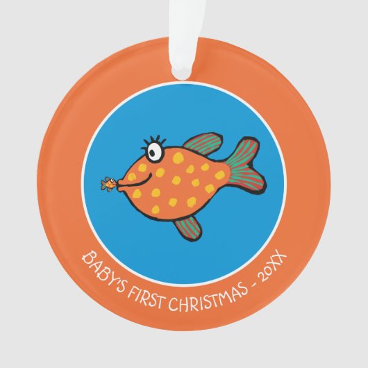 Mam en Baby Fish Kisses Ornament (voorkant)