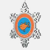 Mam en Baby Fish Kisses Tin Sneeuwvlok Ornament (Rechts)