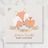 Mam en Baby Fox Baby shower Bedankjes Labels (Voorkant)