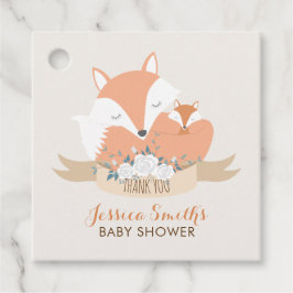 Mam en Baby Fox Baby shower Bedankjes Labels