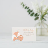 Mam en Baby Fox Baby shower Informatiekaartje (Staand voorkant)