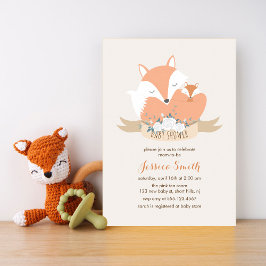 Mam en Baby Fox Baby shower Kaart
