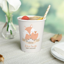 Mam en Baby Fox Baby shower Papieren Bekers