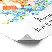 Mam en Baby Fox Welkom Baby shower Poster (Hoek)