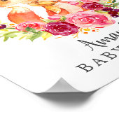 Mam en Baby Fox Welkom Baby shower Poster (Hoek)