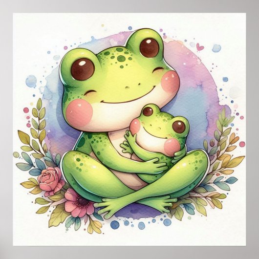 Mam en Baby Frog Poster (Voorkant)