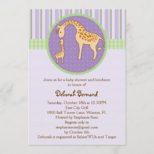 Mam en Baby Giraffe Baby shower Uitnodiging