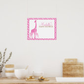 Mam en Baby Giraffe Baby shower Welkomstteken Poster (Keuken)