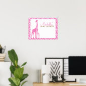 Mam en Baby Giraffe Baby shower Welkomstteken Poster (Thuiskantoor)