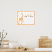 Mam en Baby Giraffe Baby shower Welkomstteken Poster (Keuken)