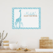 Mam en Baby Giraffe Baby shower Welkomstteken Poster (Keuken)