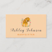 Mam en Baby Giraffe Babysitter Childcare Cute Swee Visitekaartje (Voorkant)