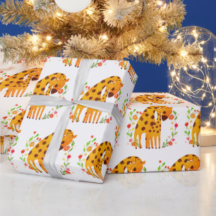 Mam en Baby Giraffe Cadeaupapier