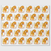 Mam en Baby Giraffe Cadeaupapier (Vlak)