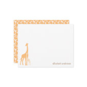 Mam en Baby Giraffe Dank je kaarten Notitiekaartje (Voorkant / Achterkant in situ)