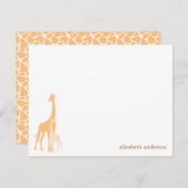 Mam en Baby Giraffe Dank je kaarten Notitiekaartje (Voorkant / Achterkant)