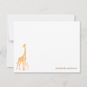 Mam en Baby Giraffe Dank je kaarten Notitiekaartje