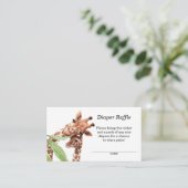 Mam en Baby Giraffe Diaper Raffle Informatiekaartje (Staand voorkant)