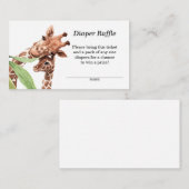 Mam en Baby Giraffe Diaper Raffle Informatiekaartje (Voorkant / Achterkant)