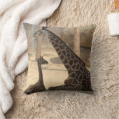 Mam en Baby Giraffe, Earthtone Sierkussen (Deken)