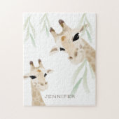 Mam en Baby Giraffe Nursery Jigzaag Puzzle Legpuzzel (Verticaal)