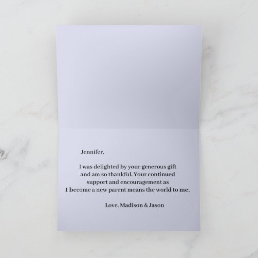 Mam en Baby Giraffe Paars Hartelijk dank Kaart (Binnen)