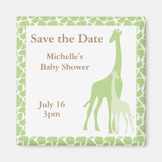 Mam en Baby Giraffe sparen de Magneten van de Datu (Voorkant)