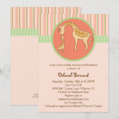 Mam en Baby Giraffe Unisex Baby shower Uitnodiging (Voorkant / Achterkant)
