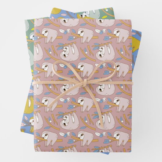 Mam- en Baby-gleufpatroonset van 3 Inpakpapier Vel (In situ)