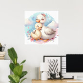 Mam en Baby Goose Poster (Thuiskantoor)