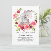 Mam en Baby Hippo Baby shower Kaart (Staand voorkant)