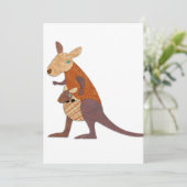 Mam en Baby Kangaroo Kaart (Staand voorkant)