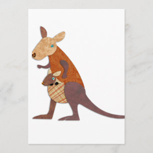 Mam en Baby Kangaroo Kaart