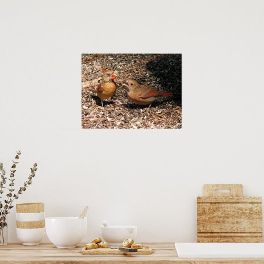 Mam en Baby kardinaal Poster (Keuken)