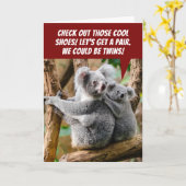 Mam en Baby Koala Beer - Kwaliteitstijd samen Kaart (Gele Bloem)