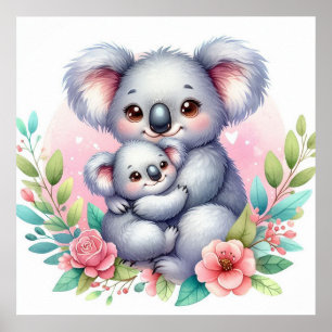 Mam en Baby Koala Beer Poster