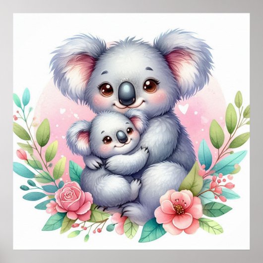 Mam en Baby Koala Beer Poster (Voorkant)